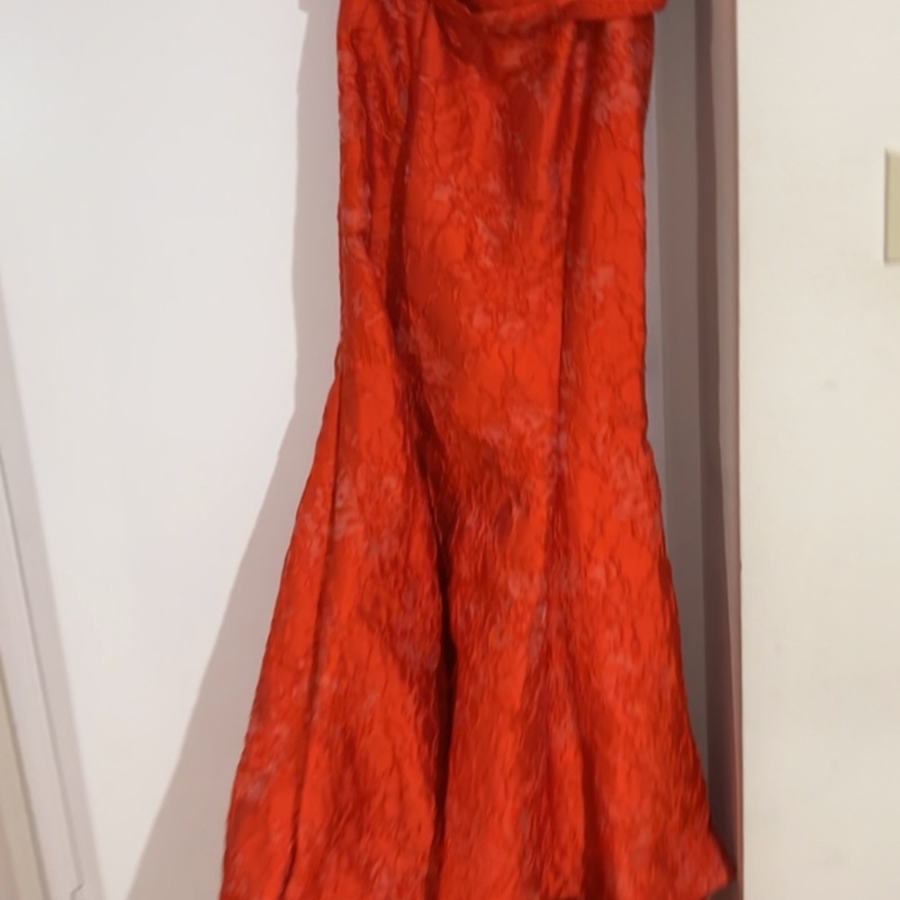 Elegant Red Lace Gown